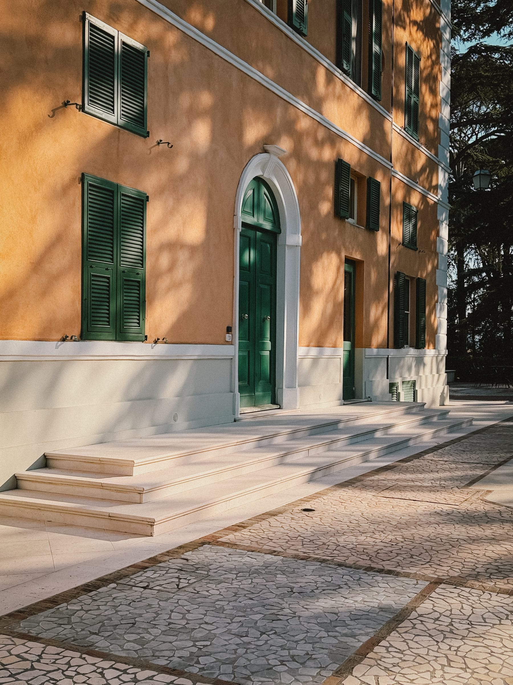 A villa with green shutters