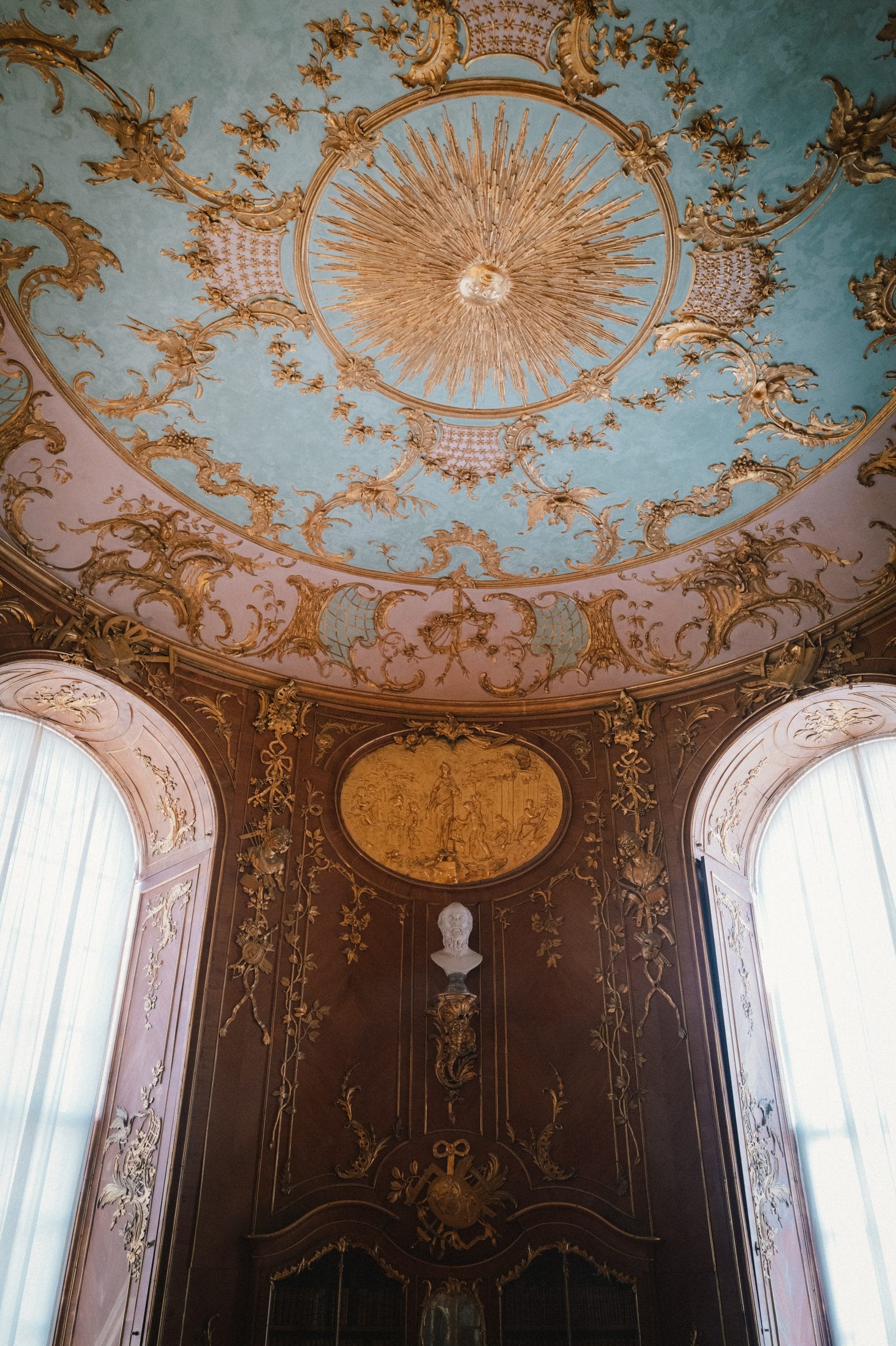 A painted rococo ceiling