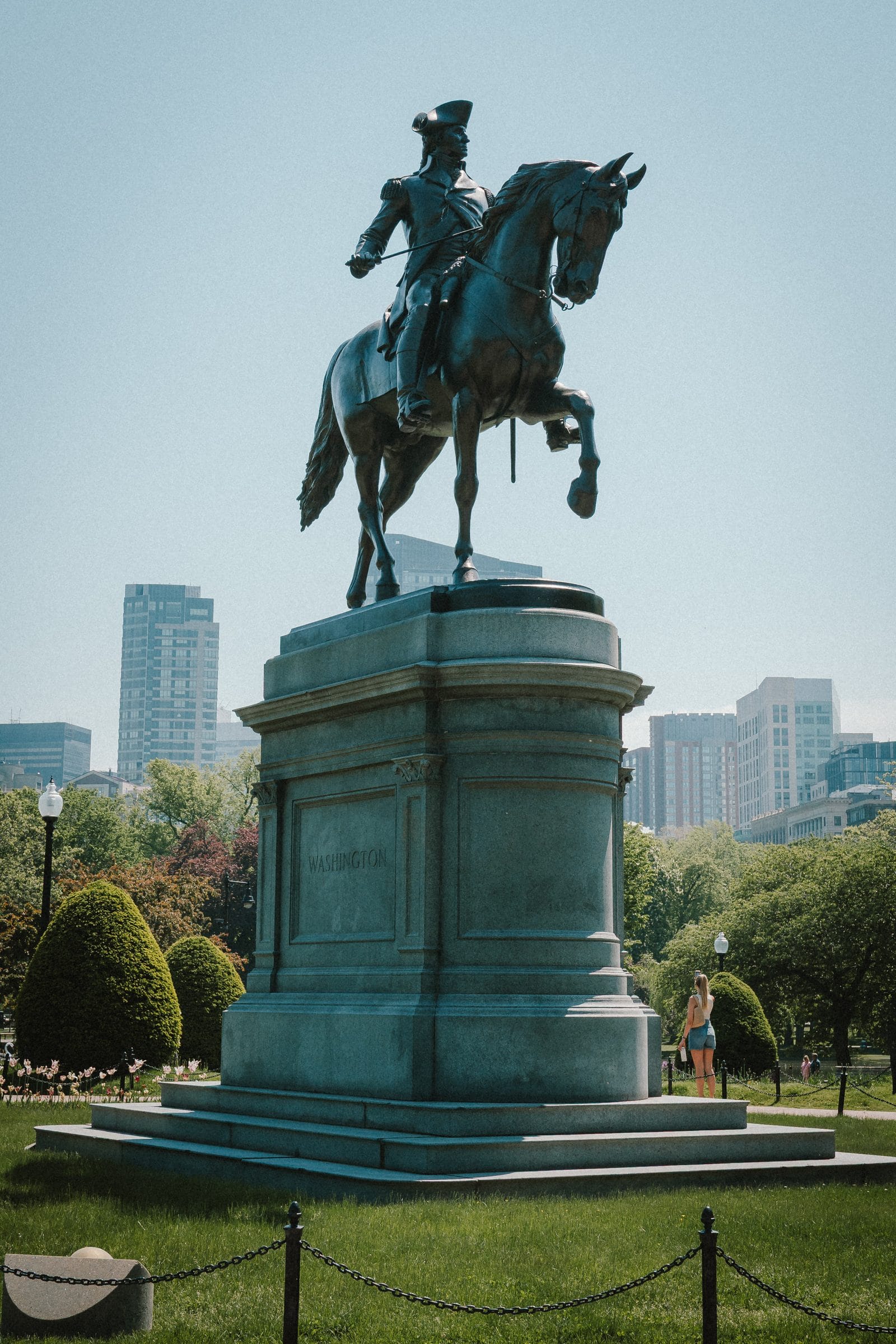 The Washington statue in the Public Garden