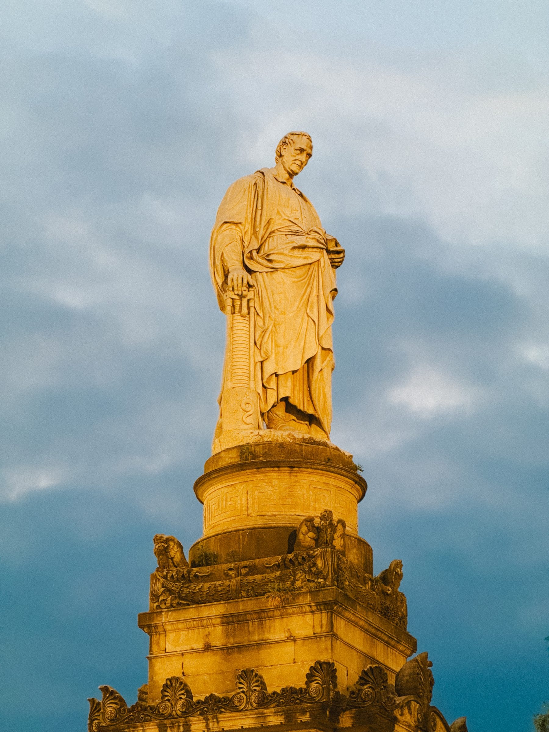 A gilded statue