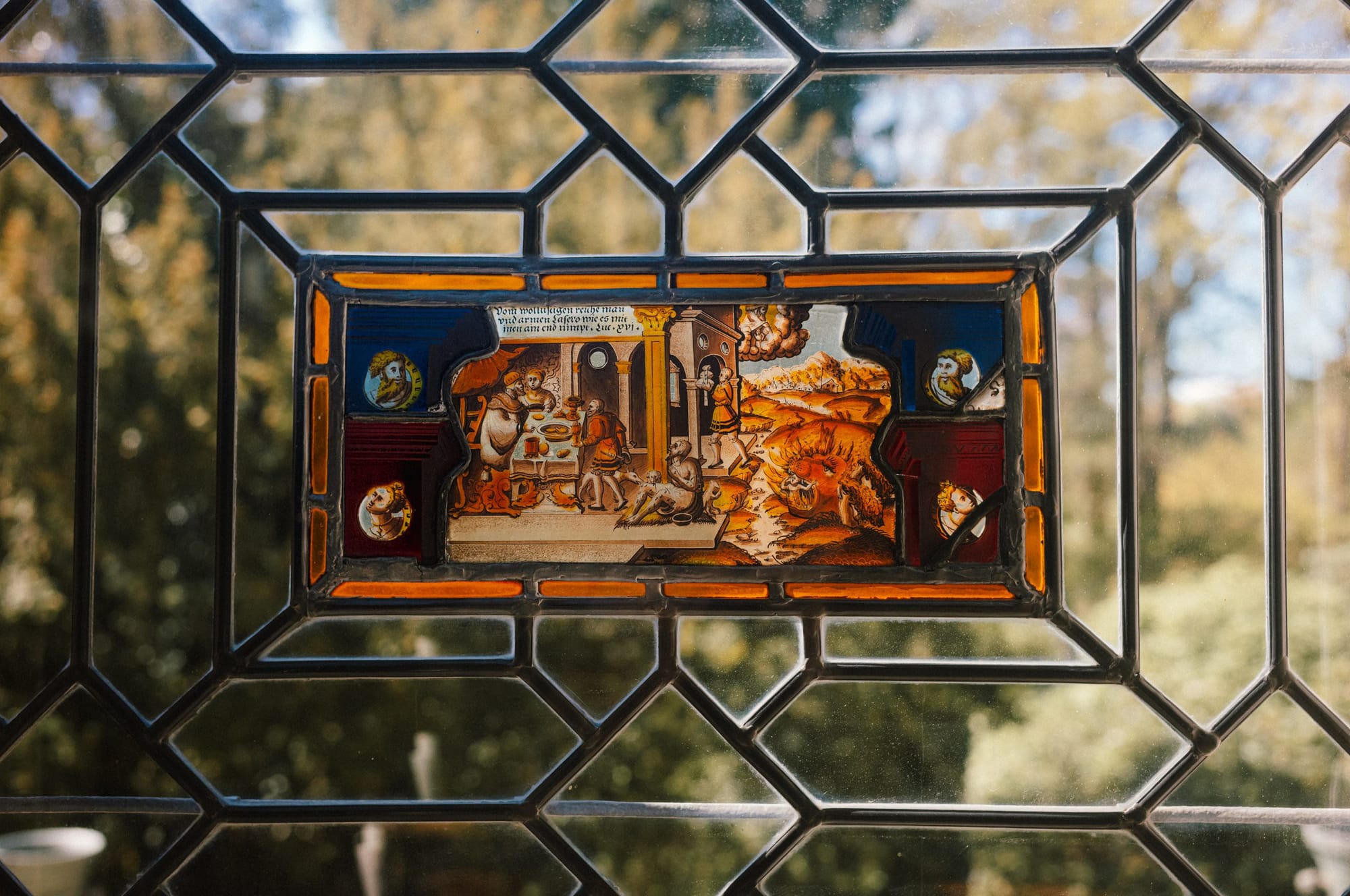 A stained-glass panel