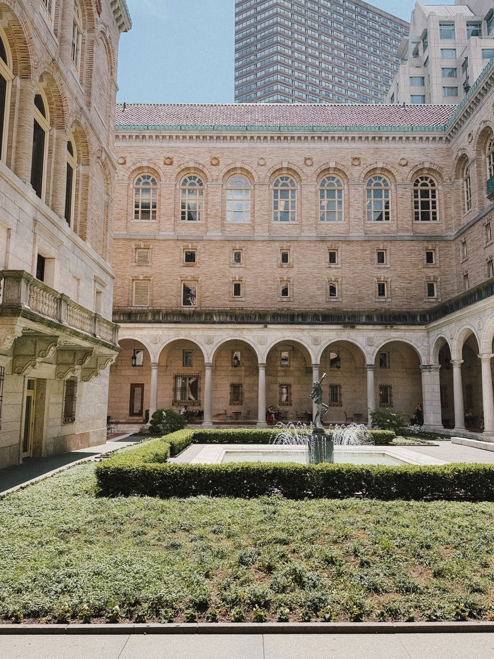The courtyard of the Boston Public Library