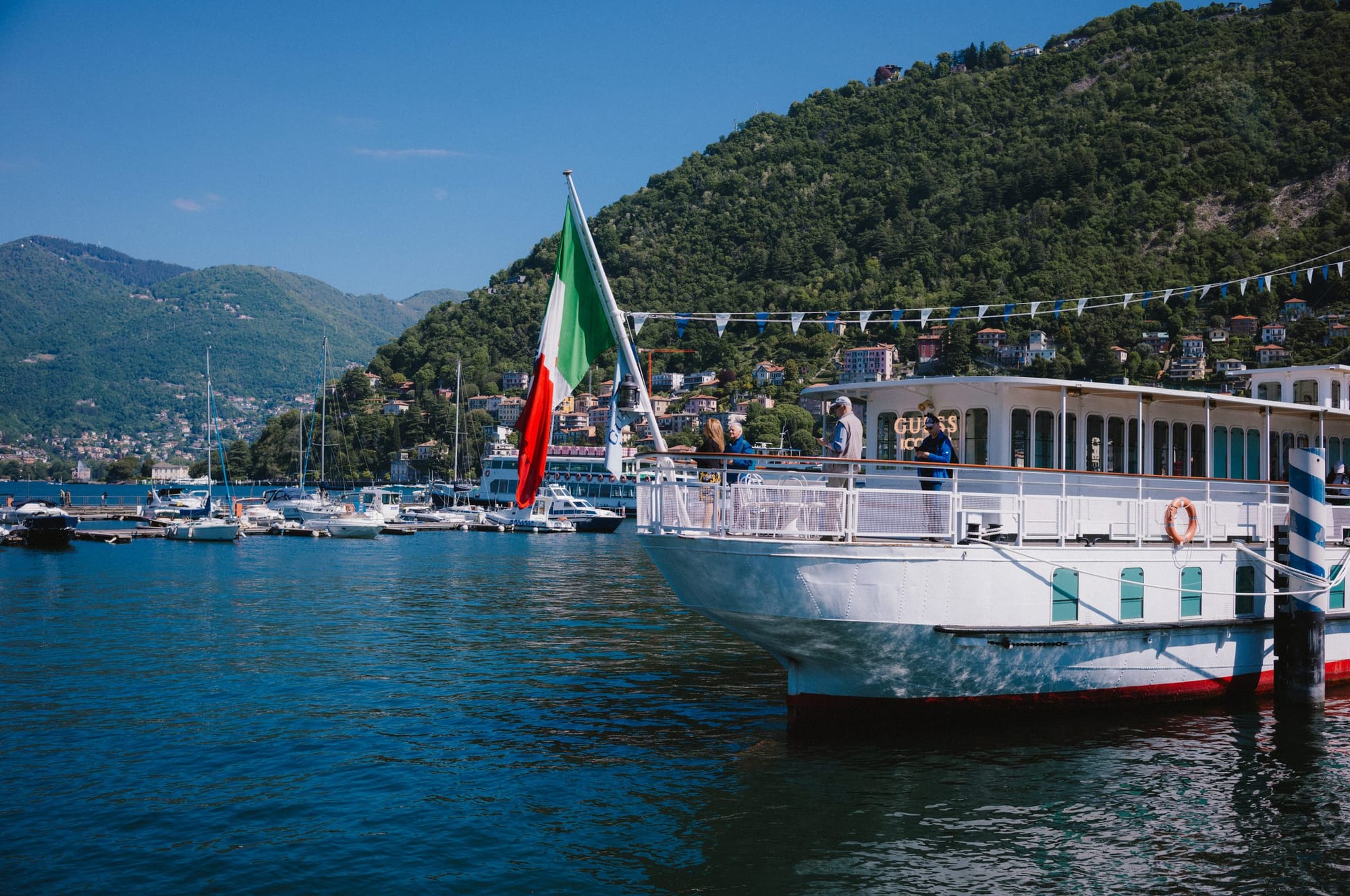 A lake steamer in the harbor