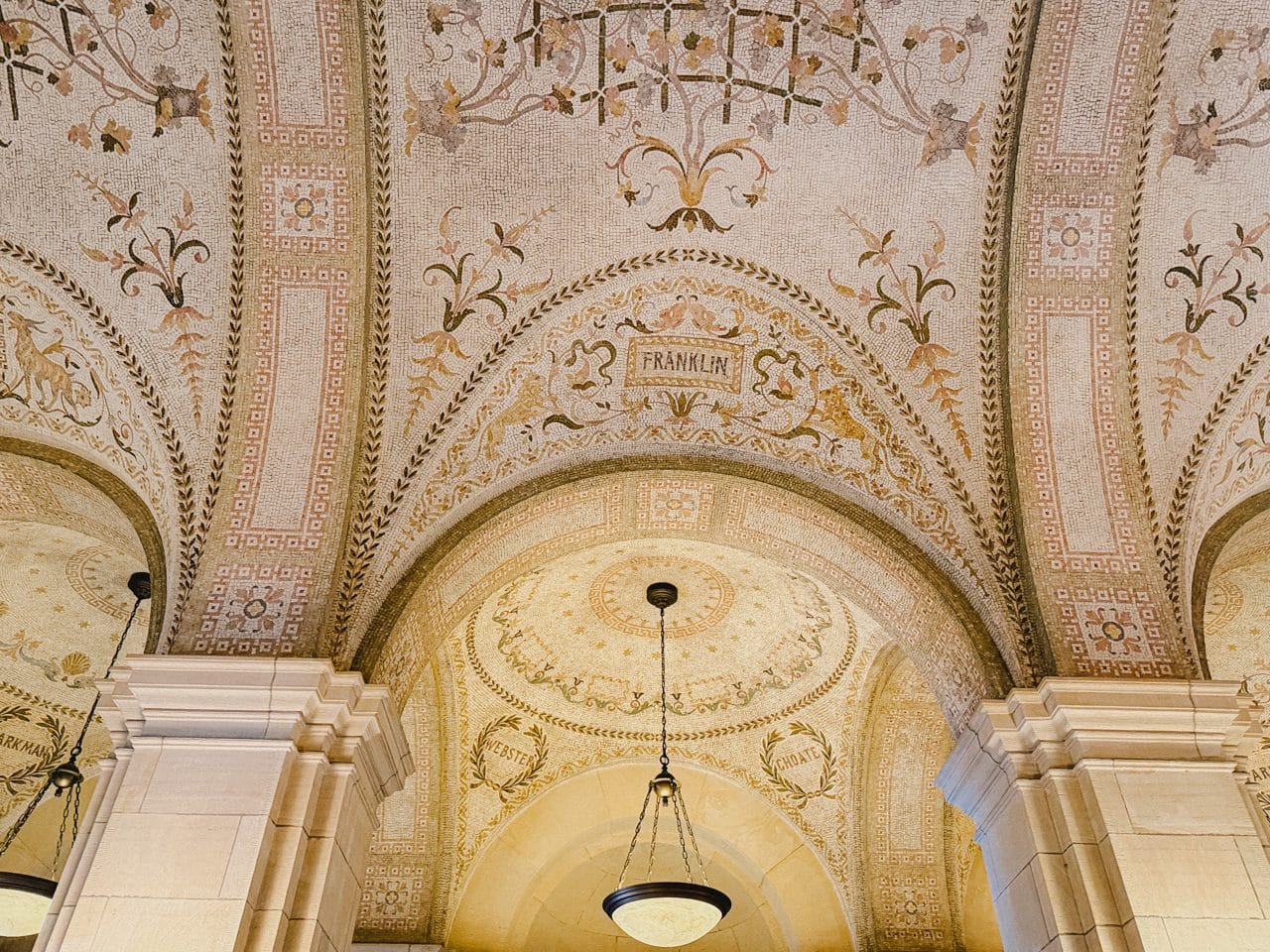A vaulted ceiling