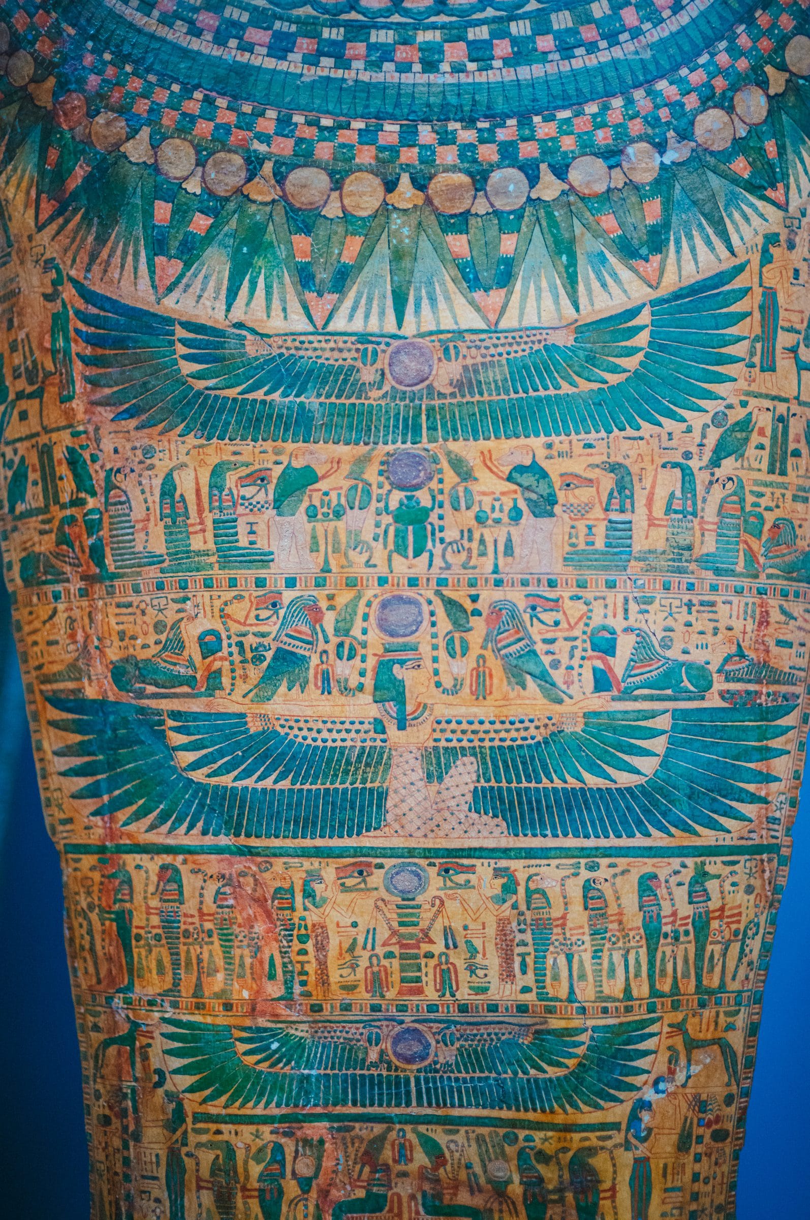 A painted Egyptian coffin