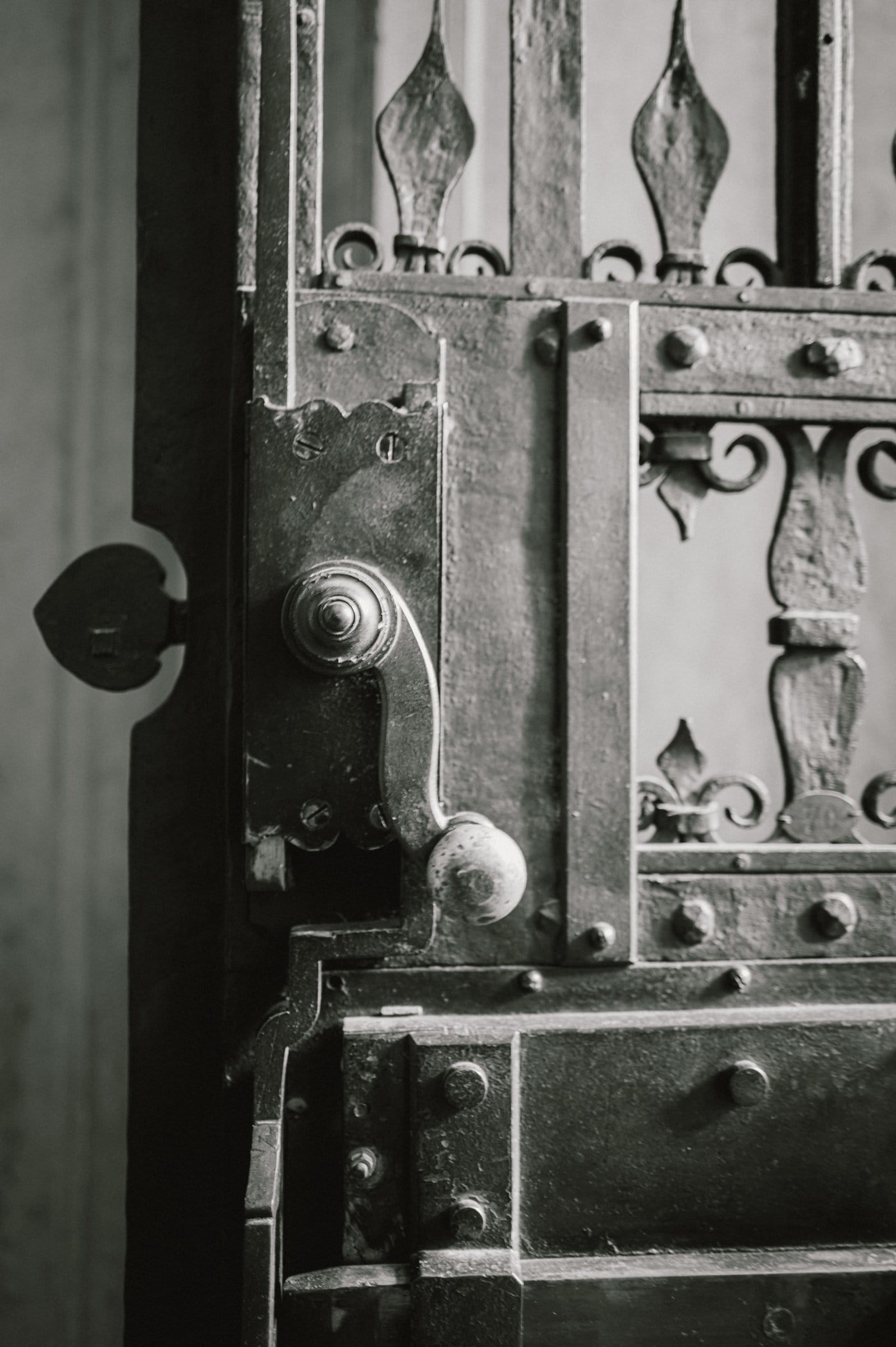 Iron fittings on an old door
