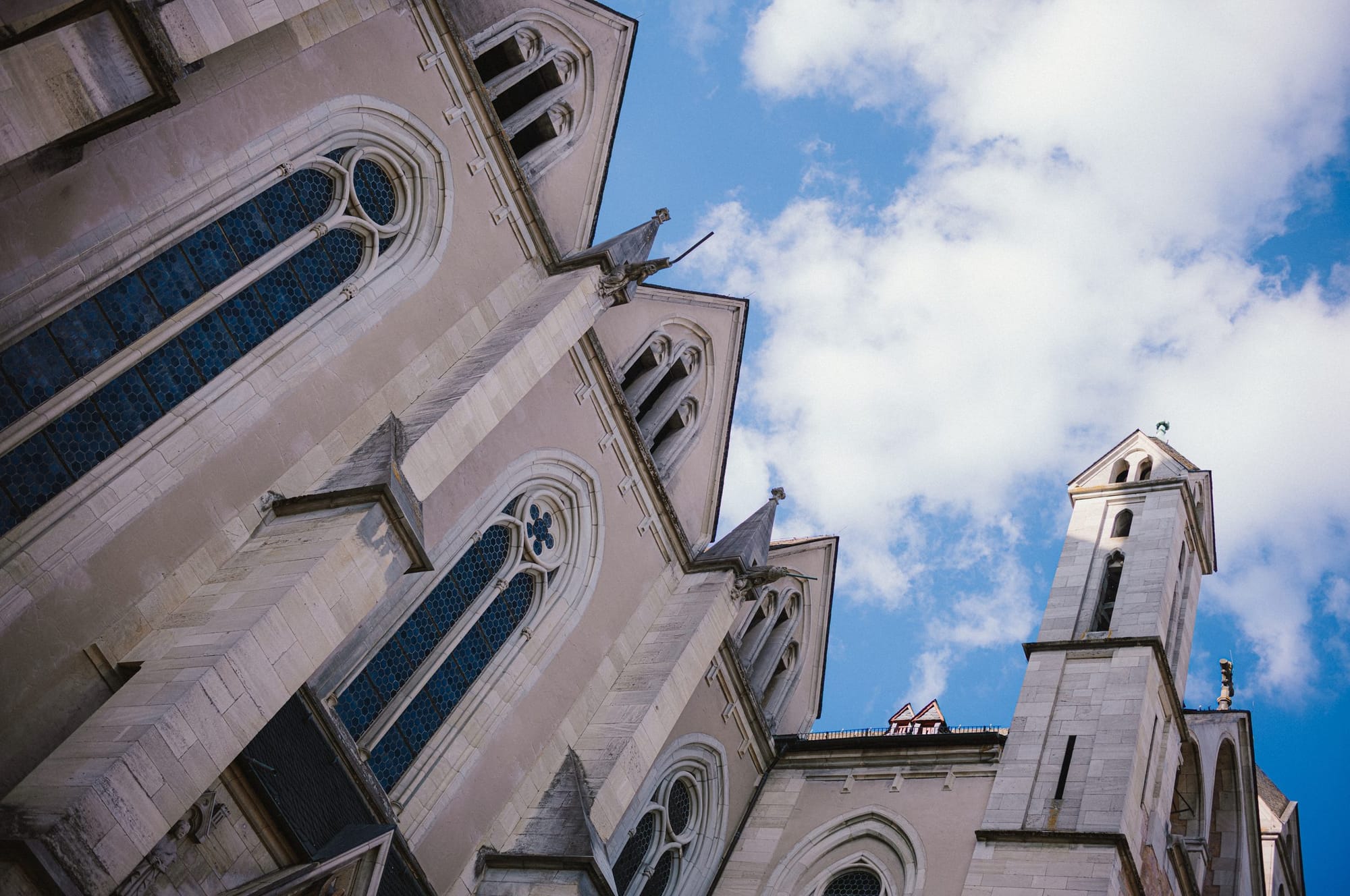 A church seen from below
