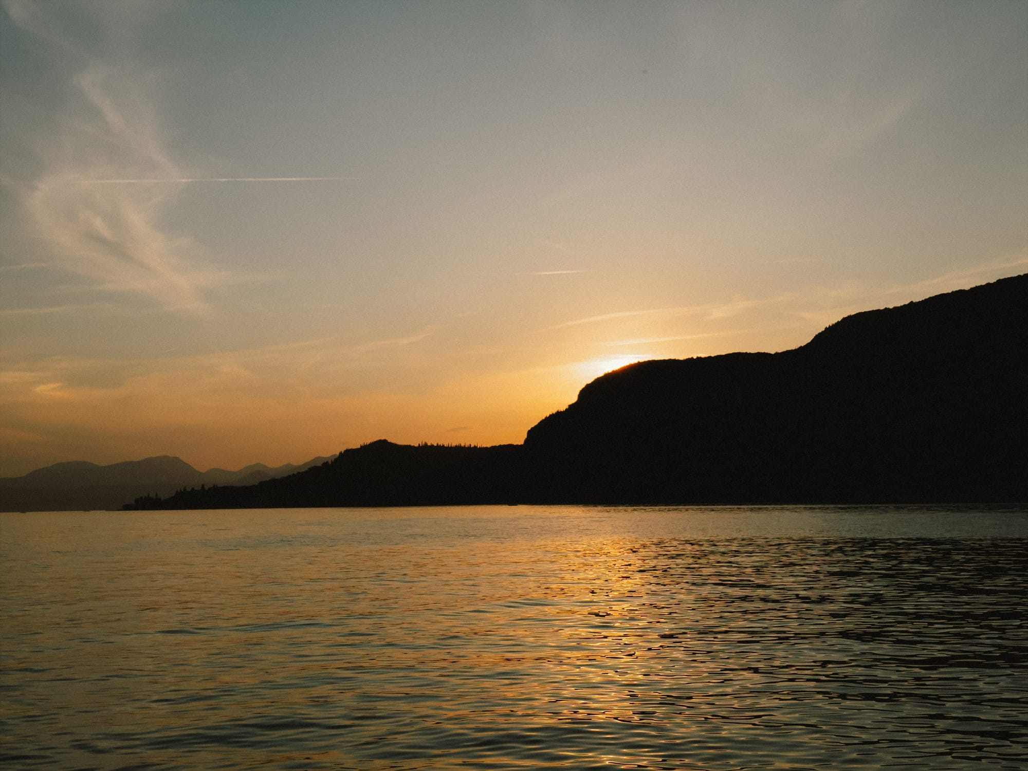 Sunset behind the headland