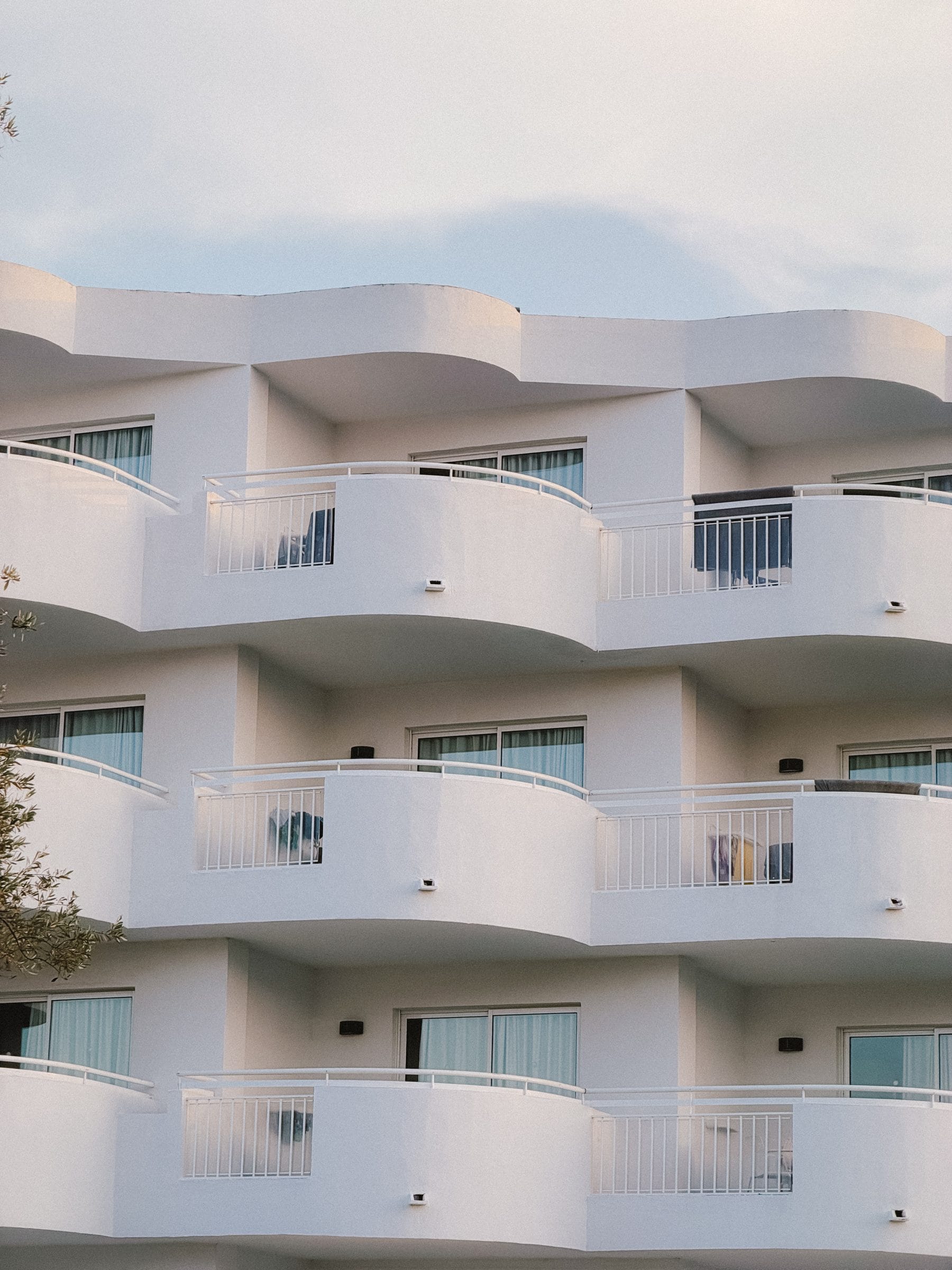 White balconies