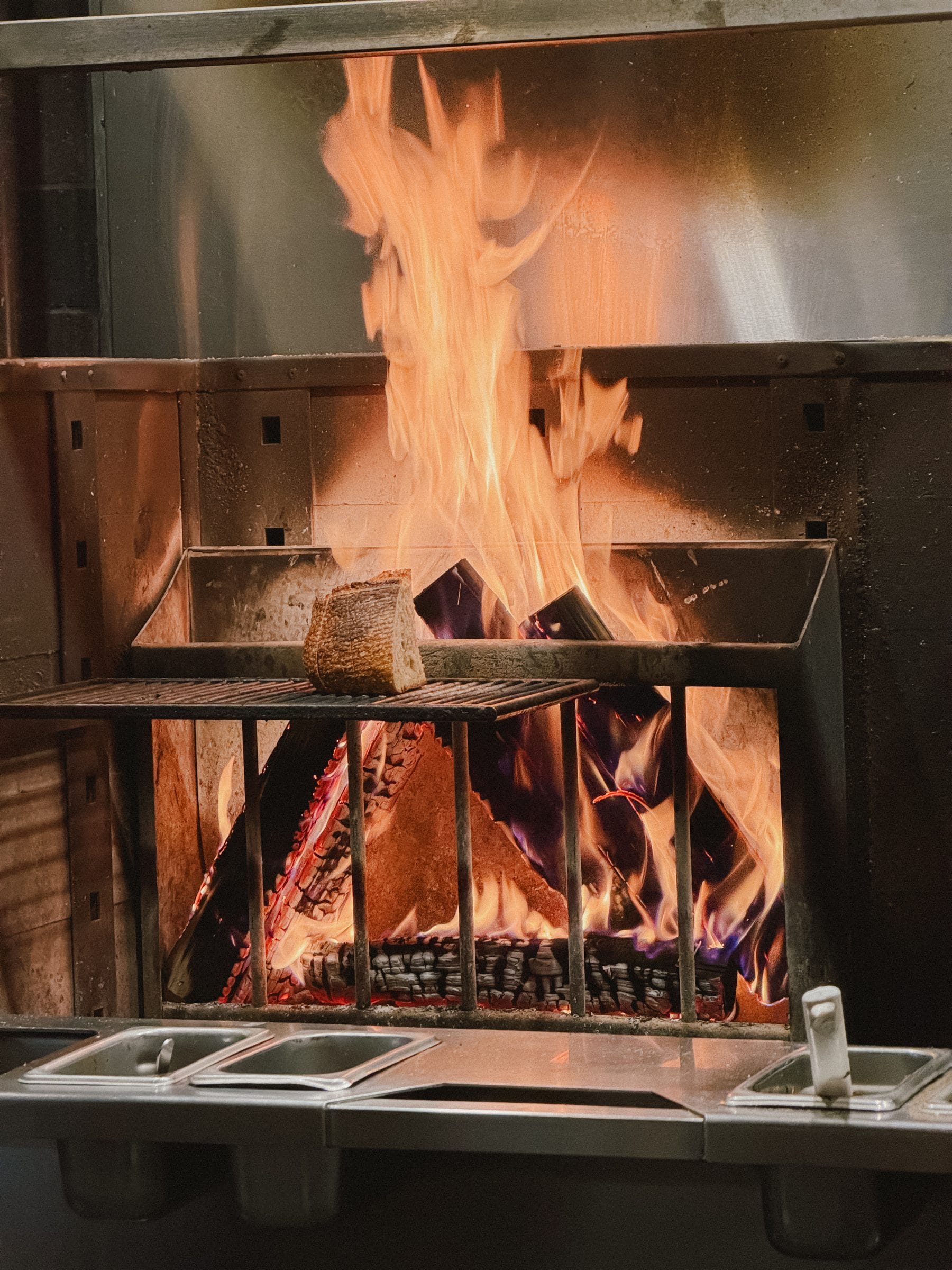 A wood fire