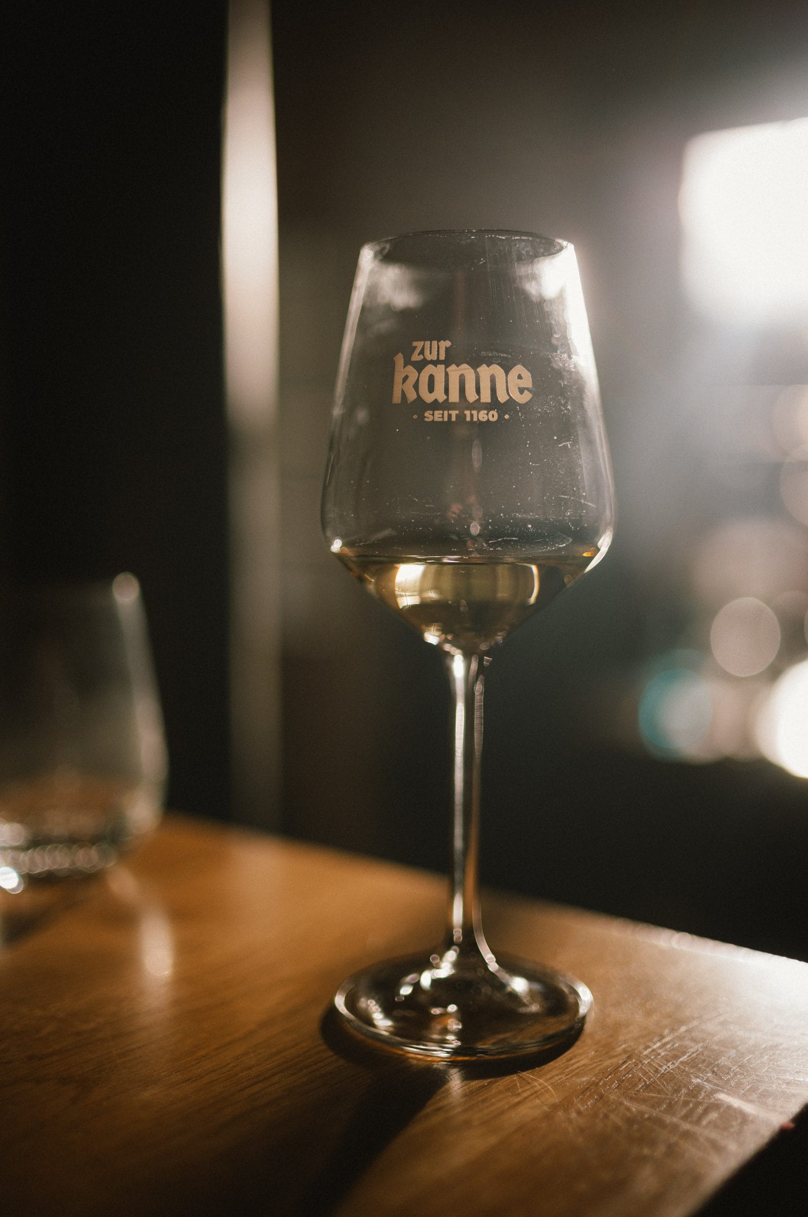 A glass of white wine