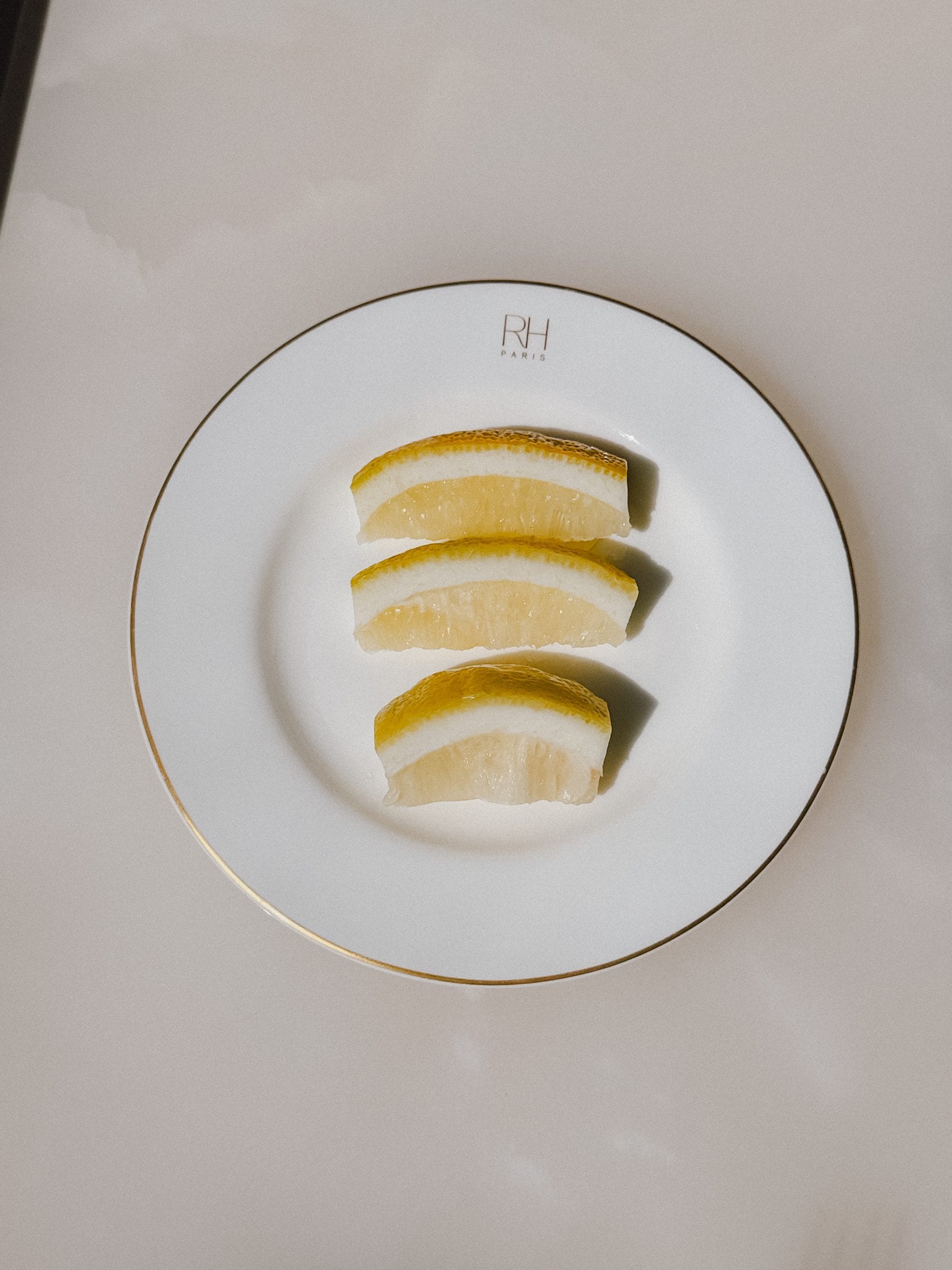 Lemons on a plate in Paris