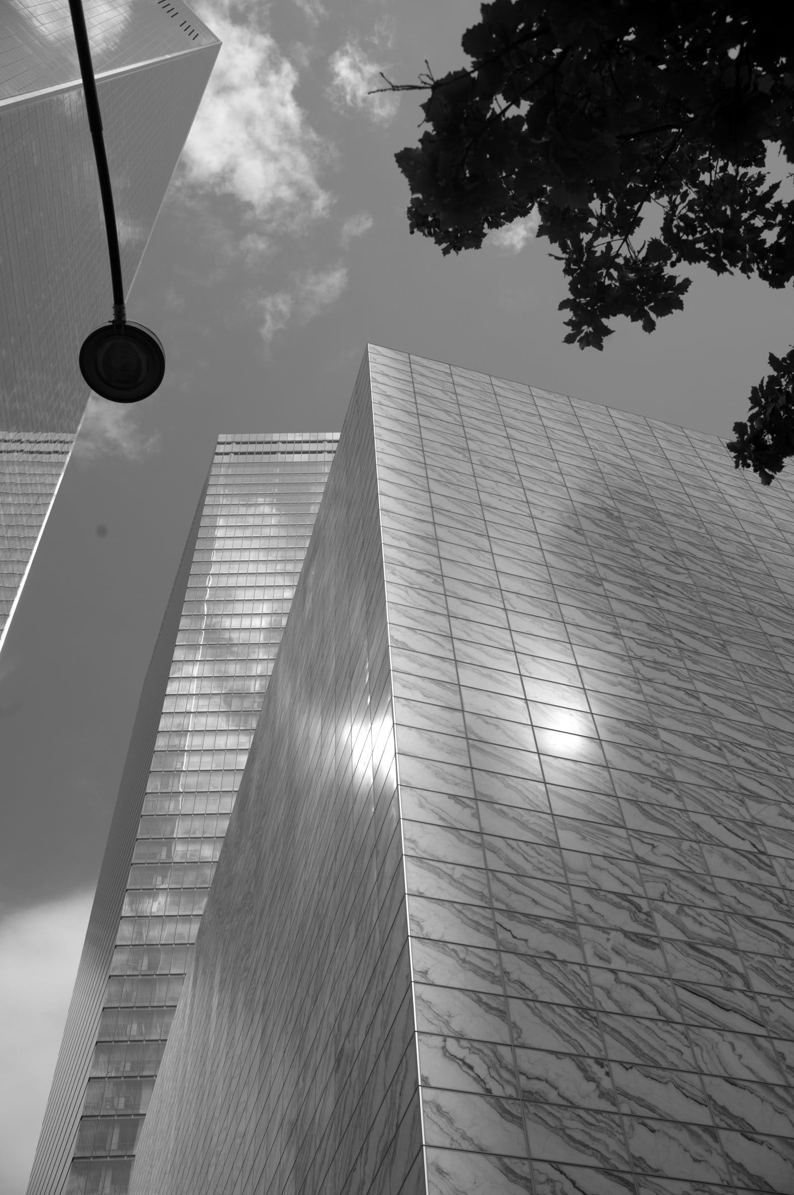 Looking up from the plaza.