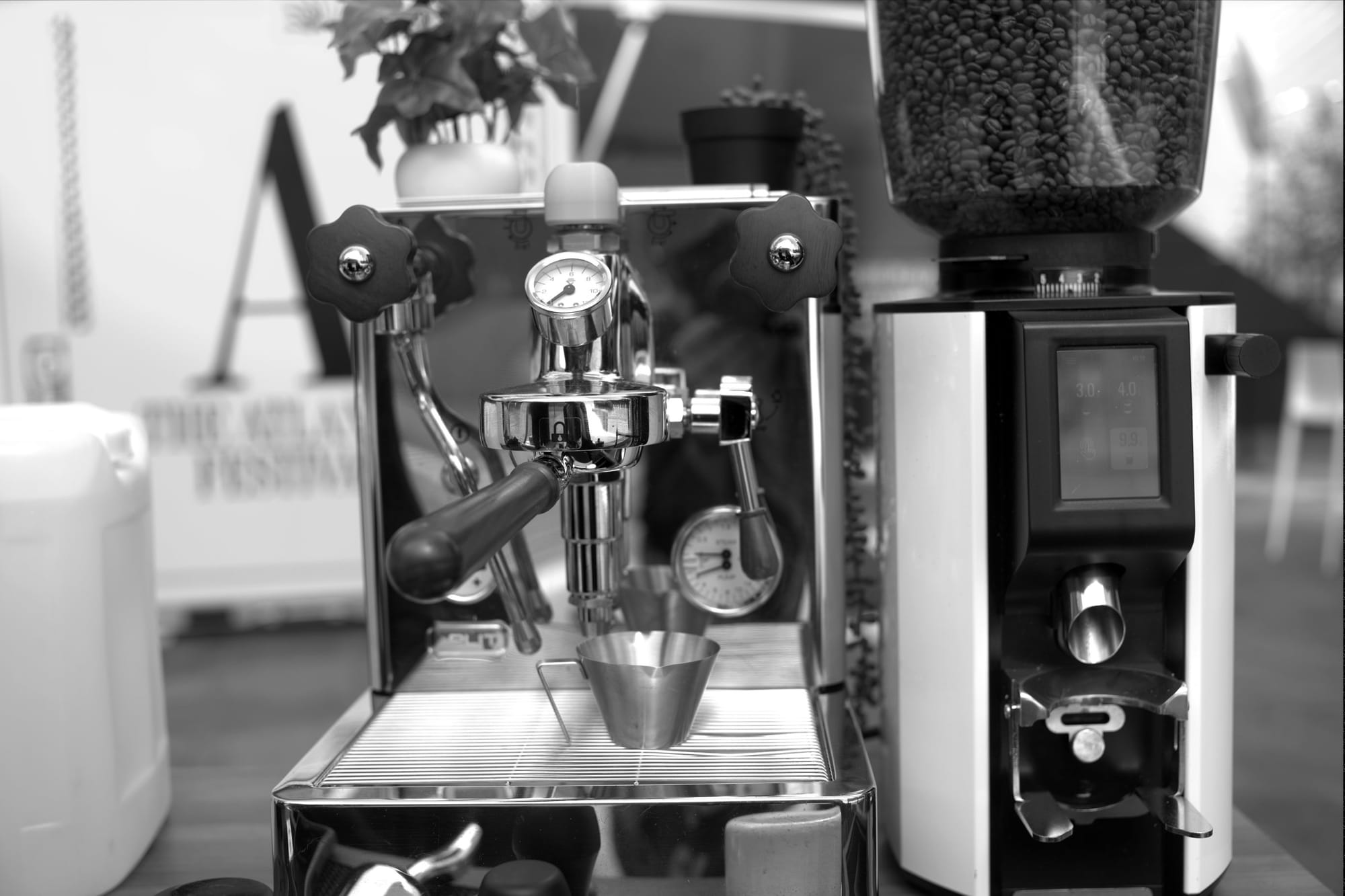 The espresso machine.