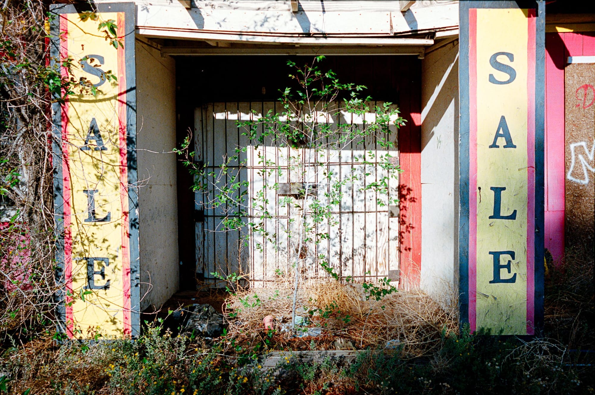 Sale, on both sides of the door.