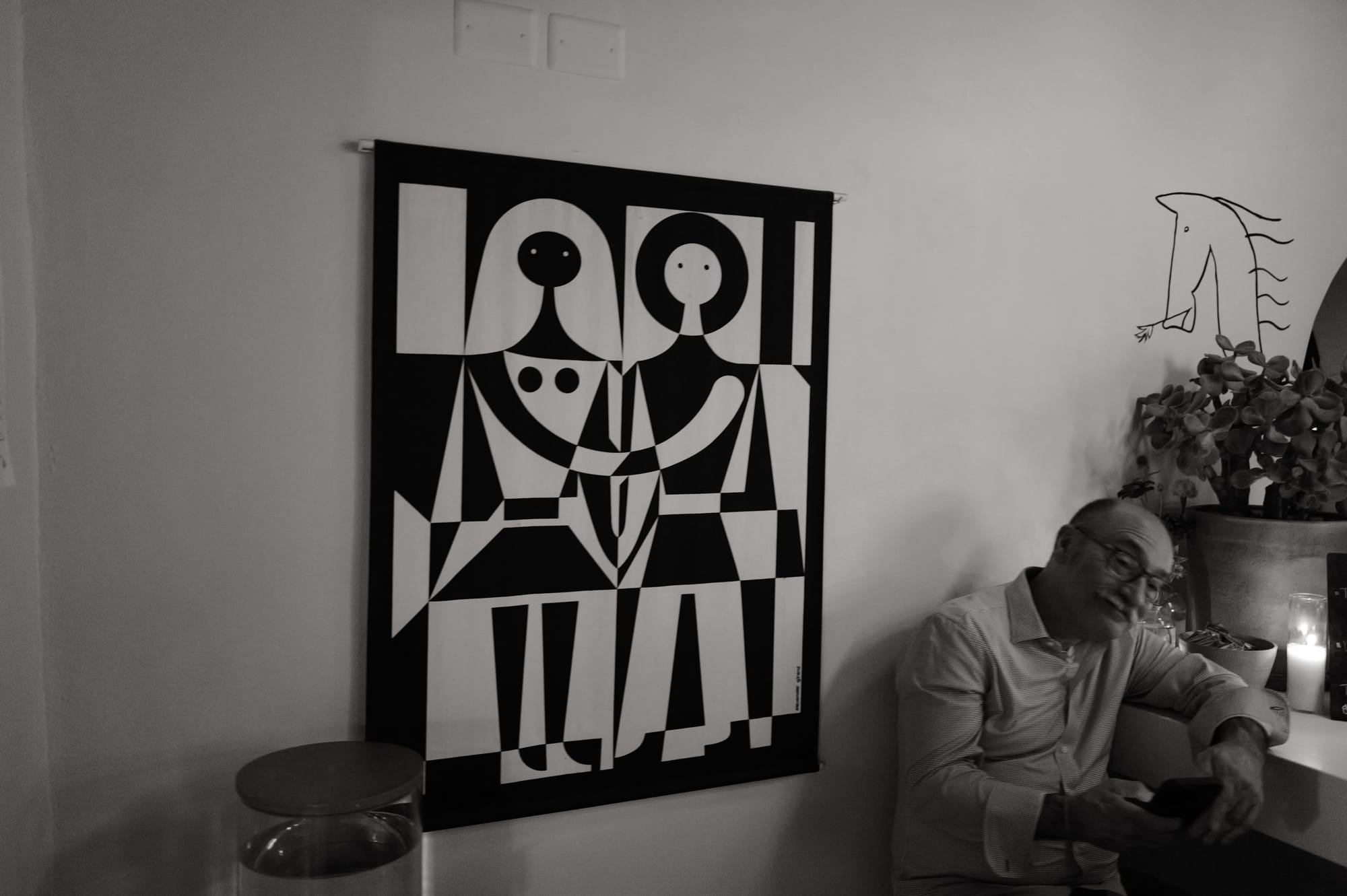 Santa Fe, late, under the painting.