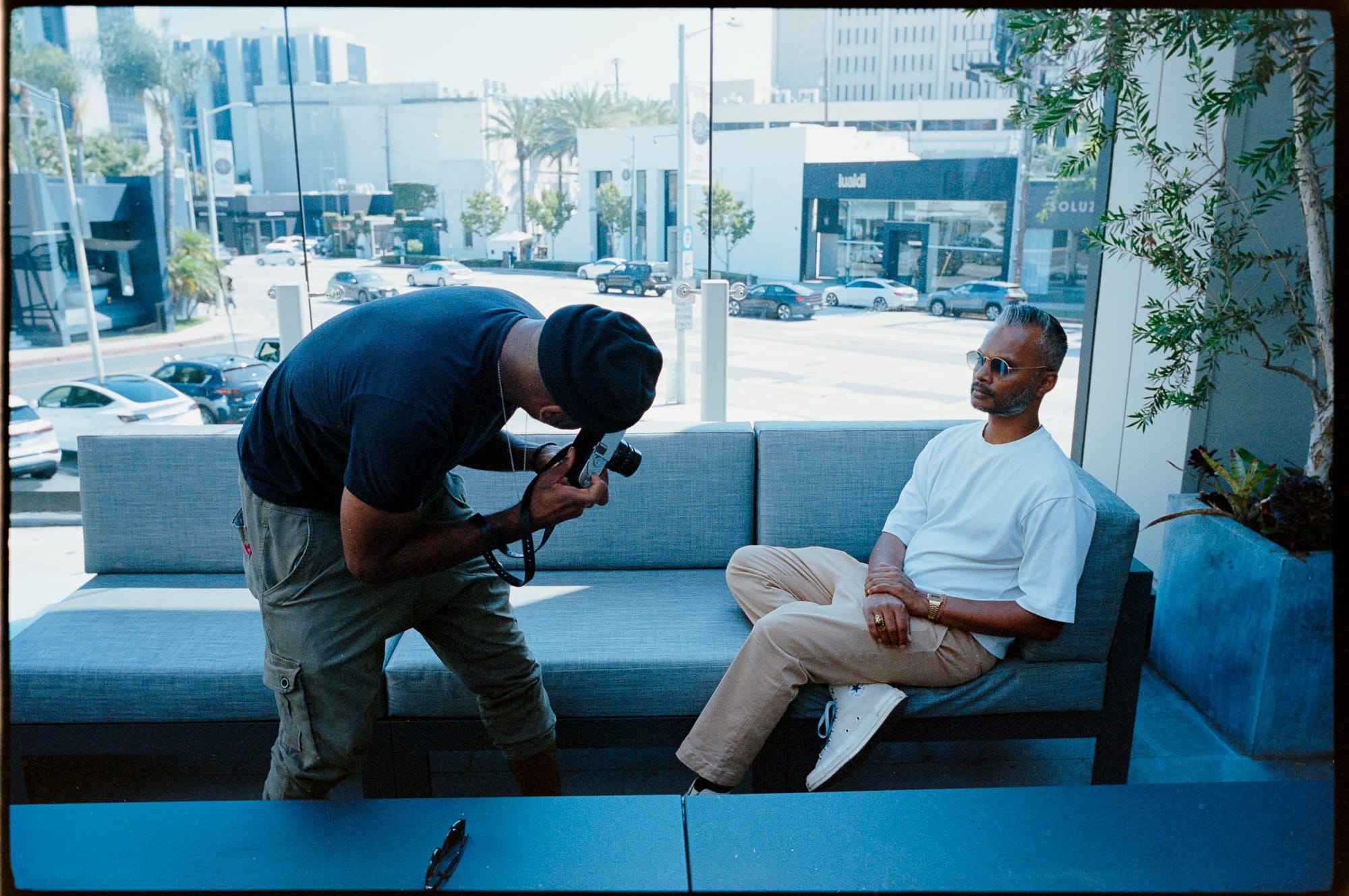 A portrait being made.