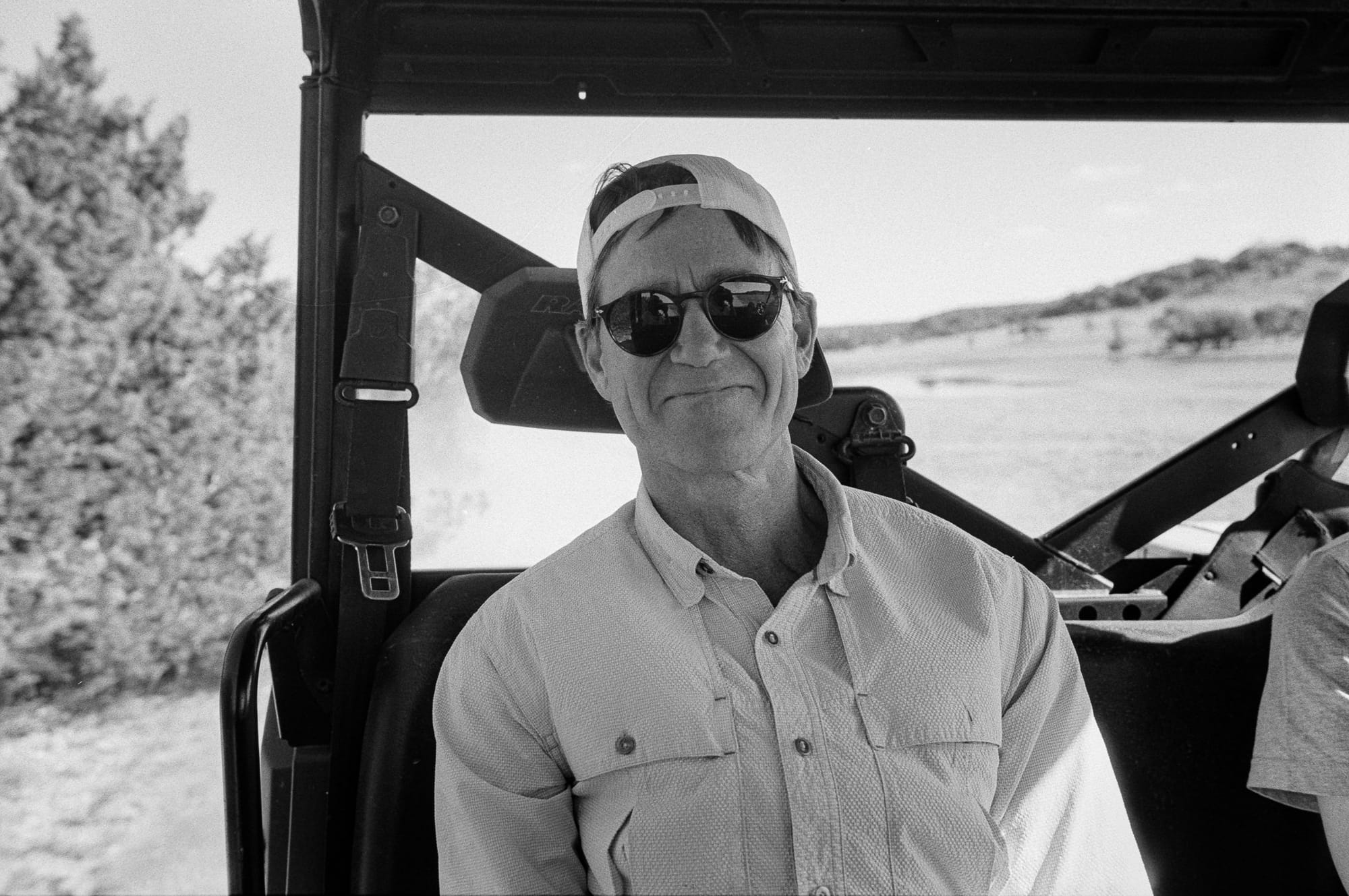 Riding along.
