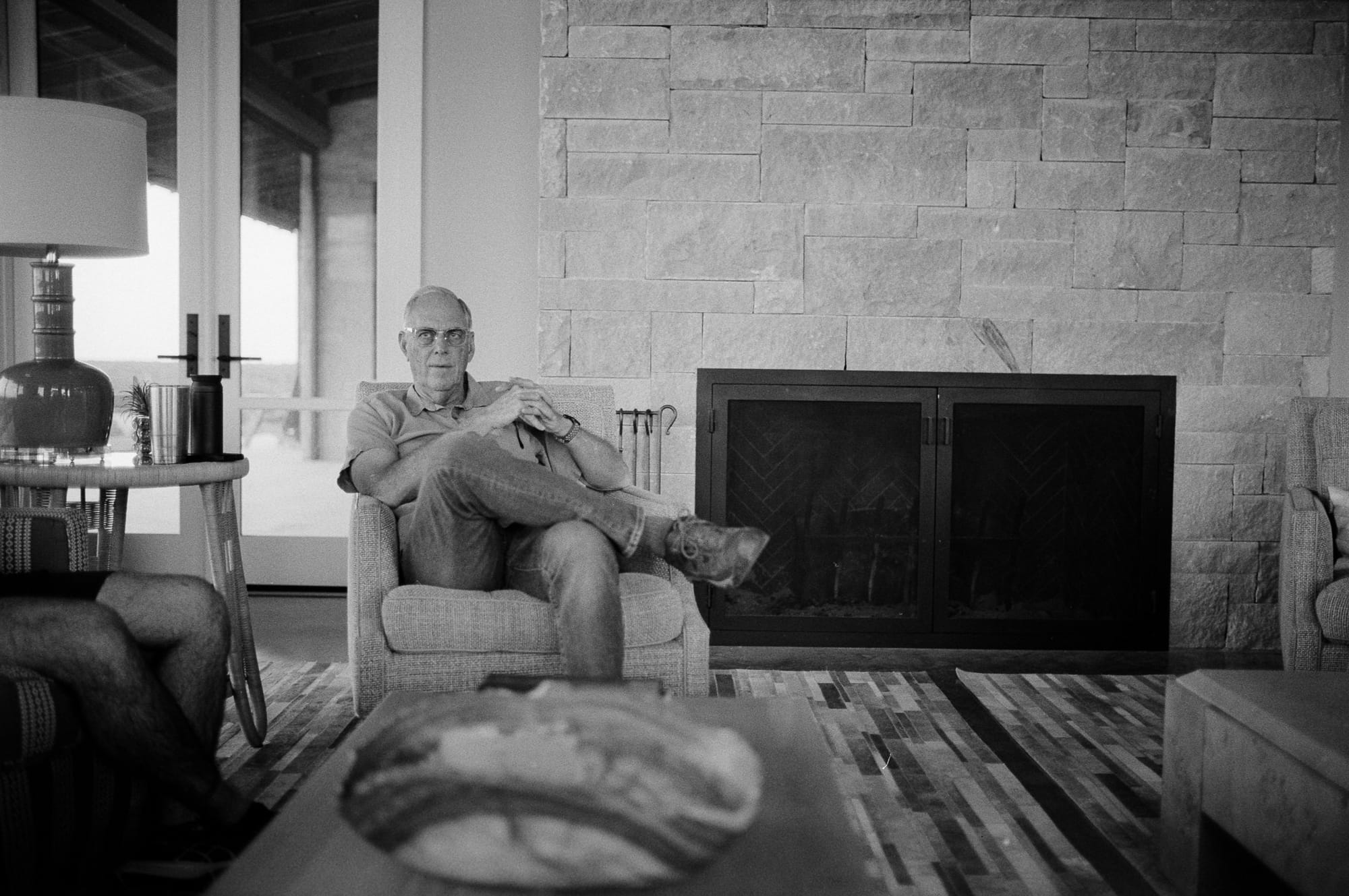 In the front room.