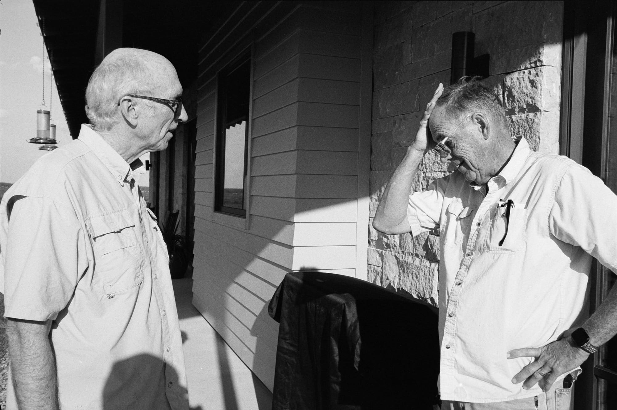Two men, one conversation.
