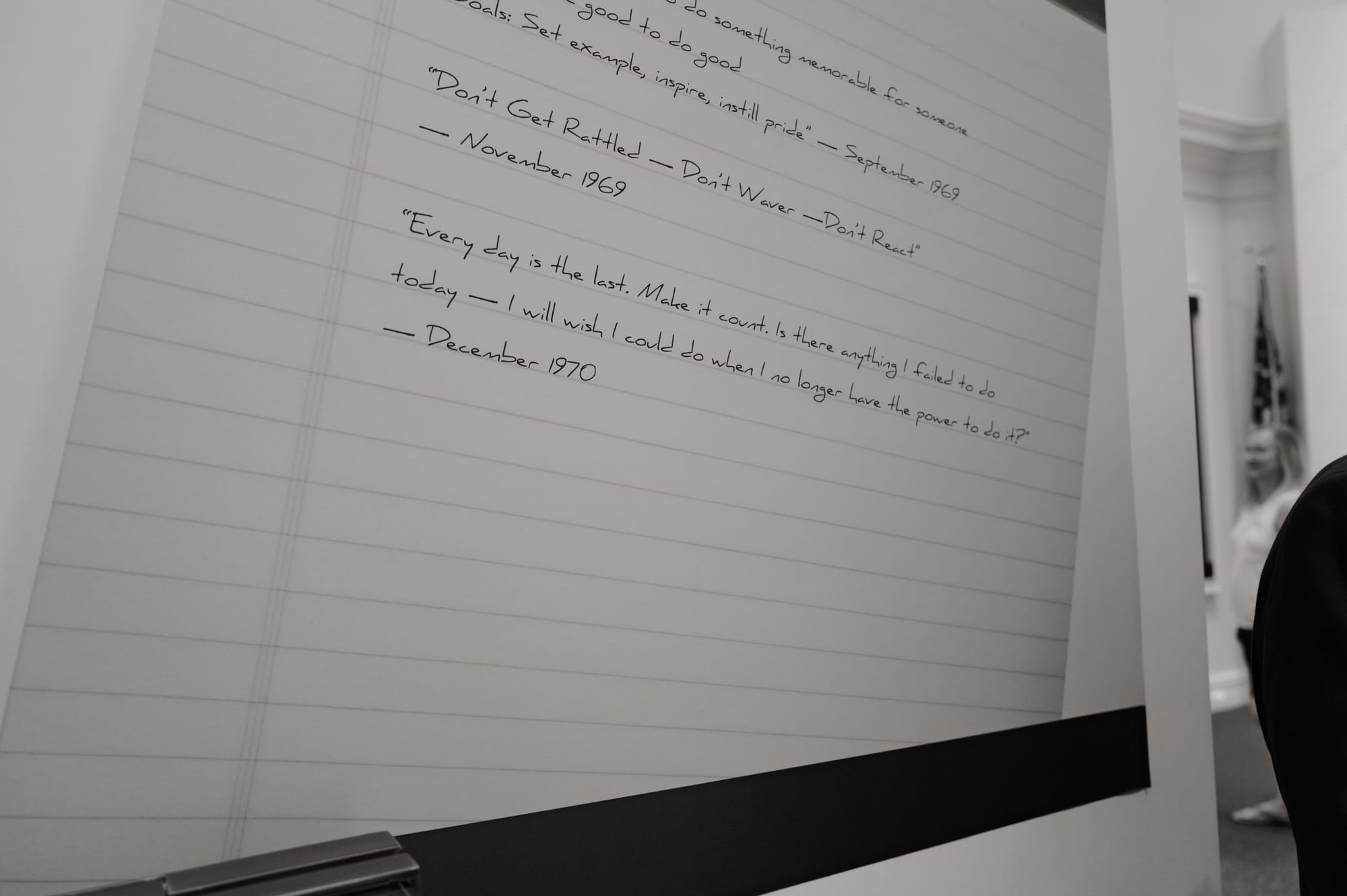 A note in his own hand.
