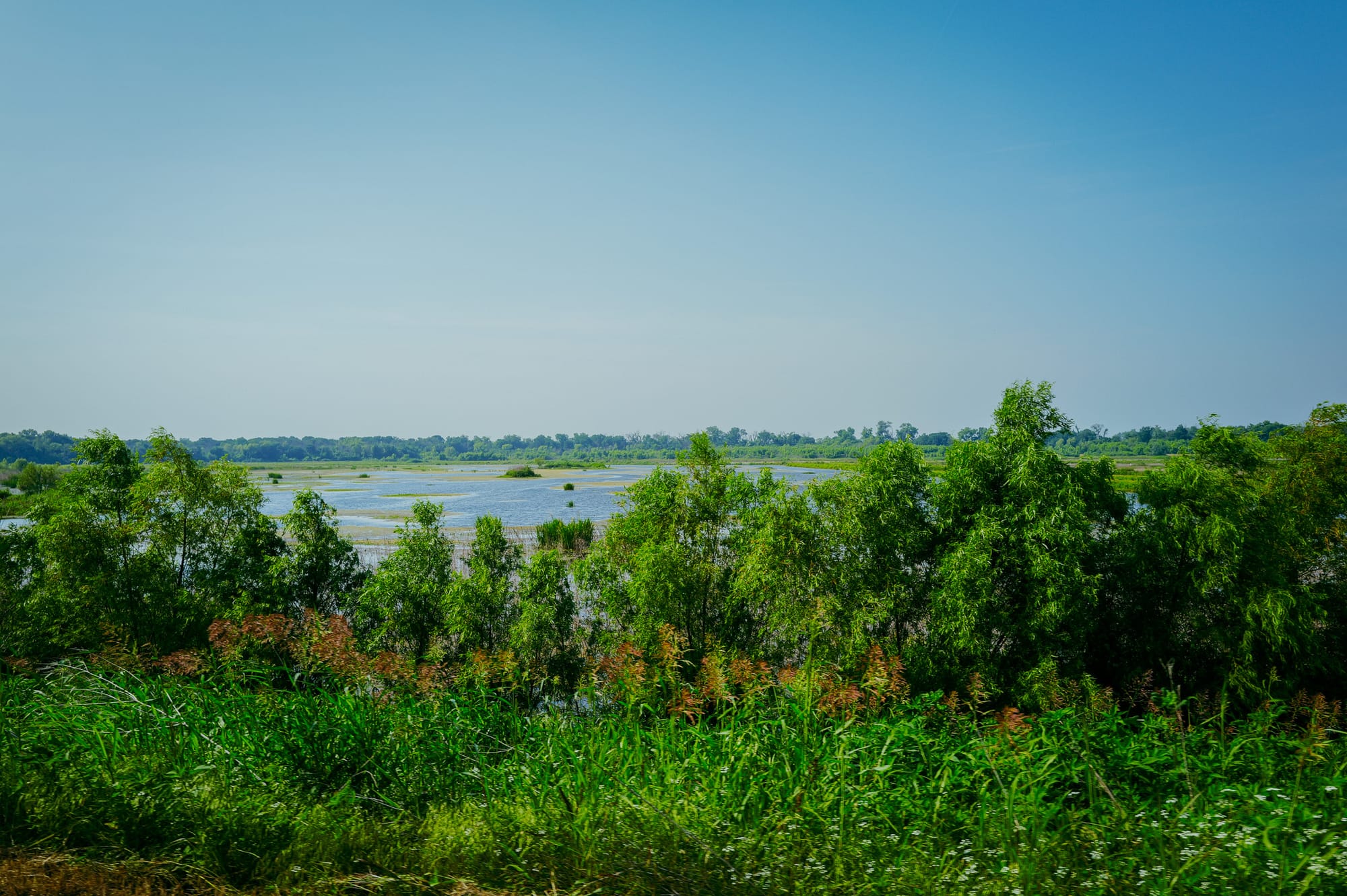 The lake at the edge of the range.