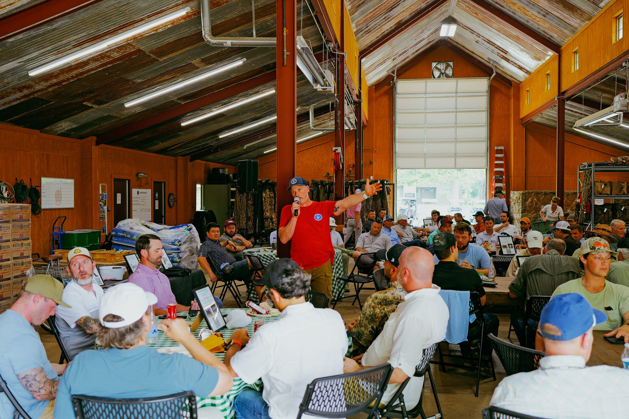 The hall at lunch.