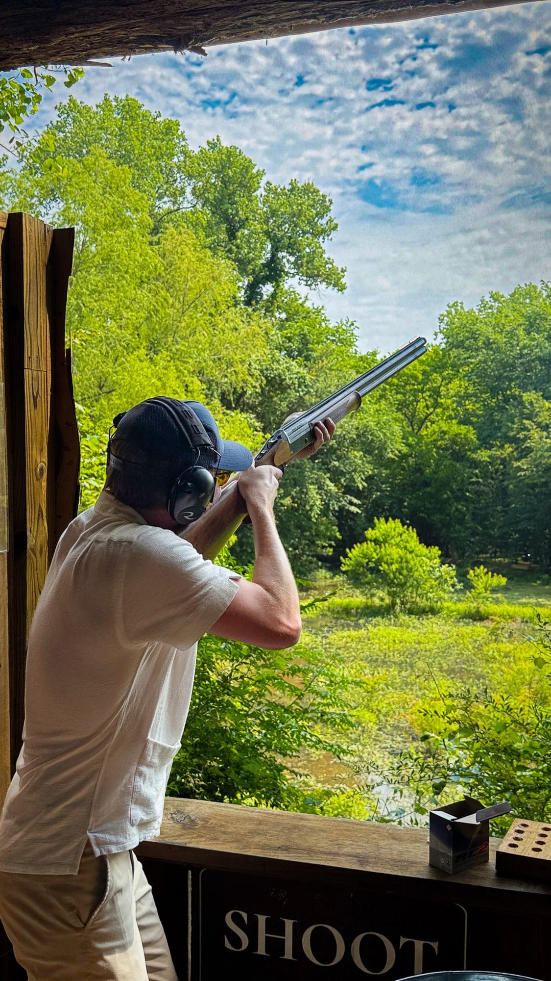 On the stand, over the trees