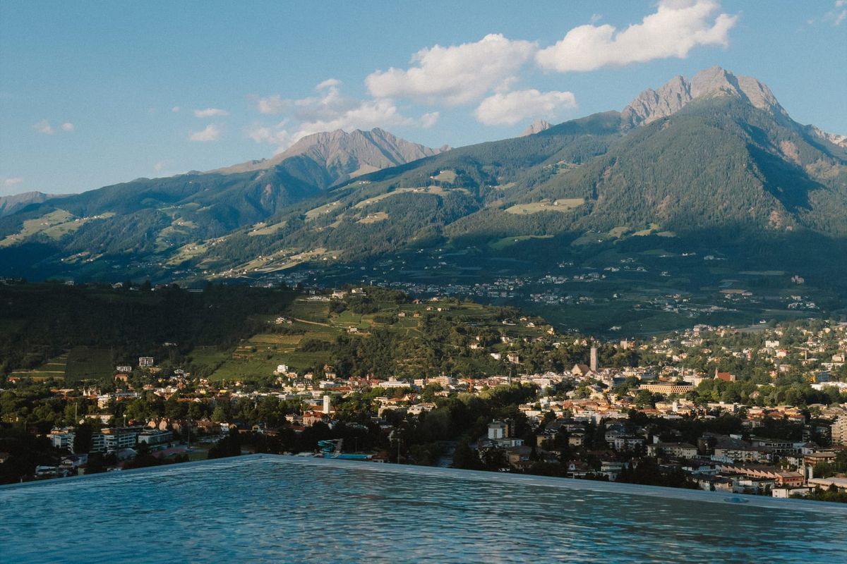 Merano from an infinity pool