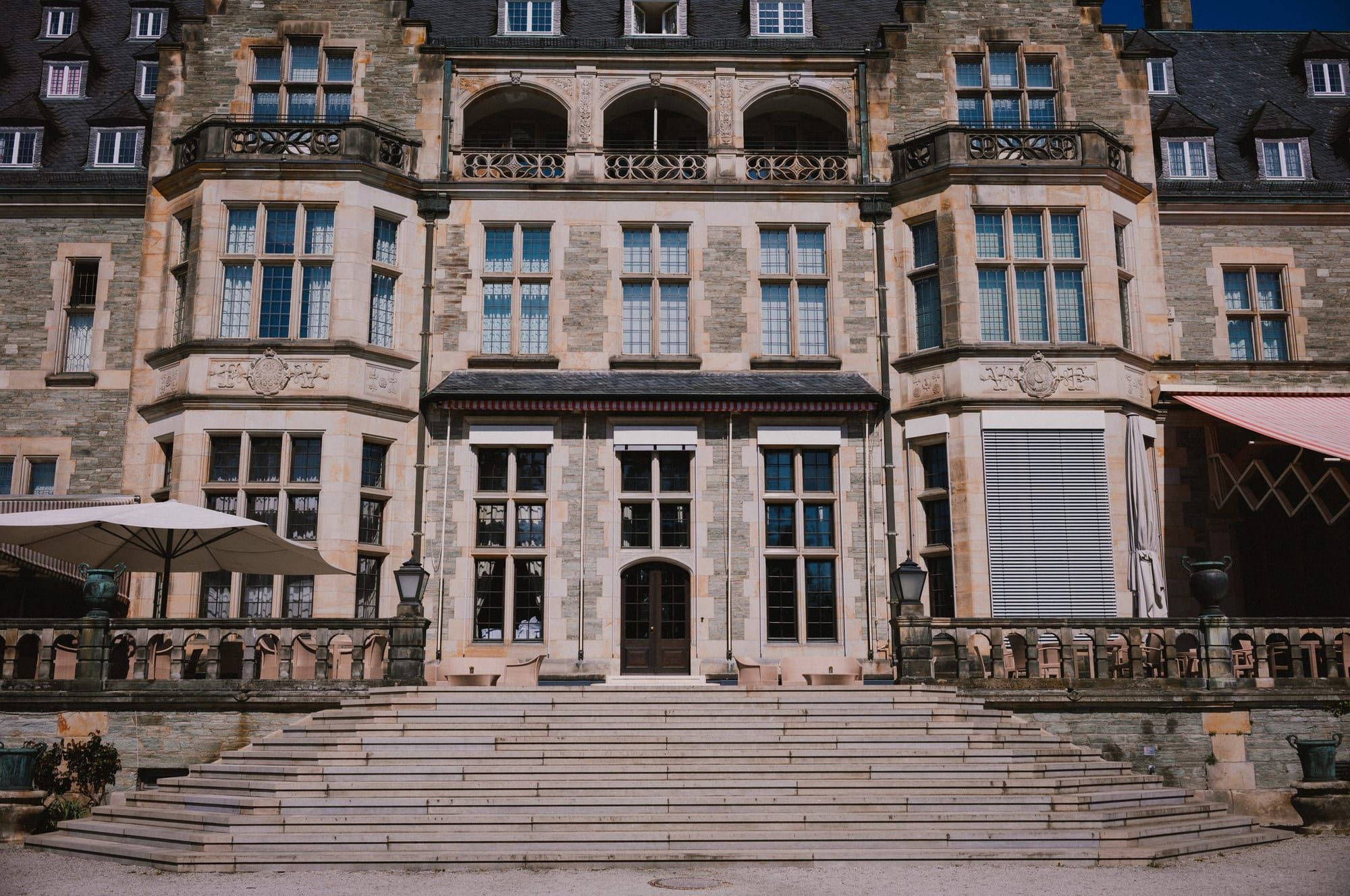 The garden front and its steps