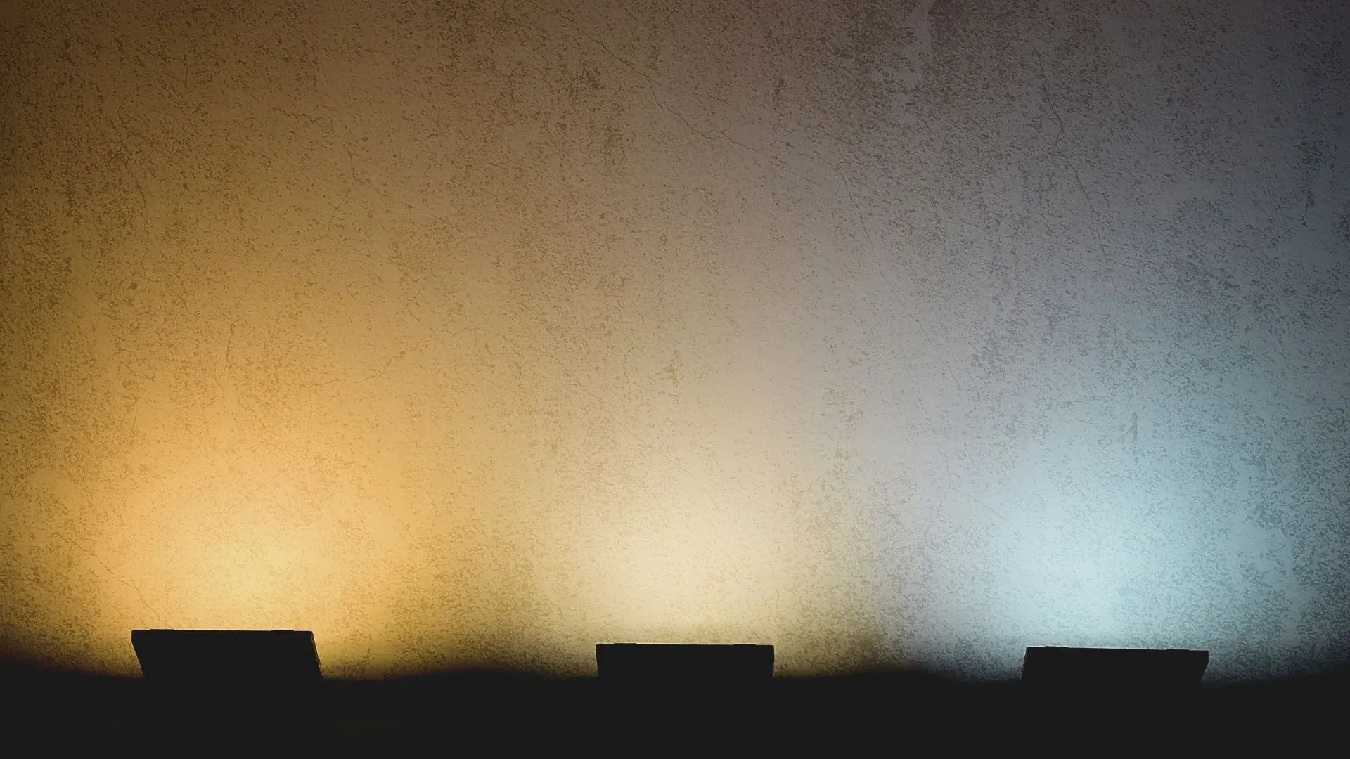 Three kinds of light are presented side by side to showcase color temperature