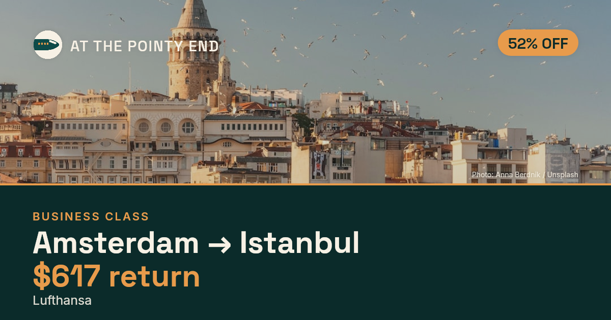 EXPIRED: Business return to Istanbul was US$617. The links inside still show today's best fares.