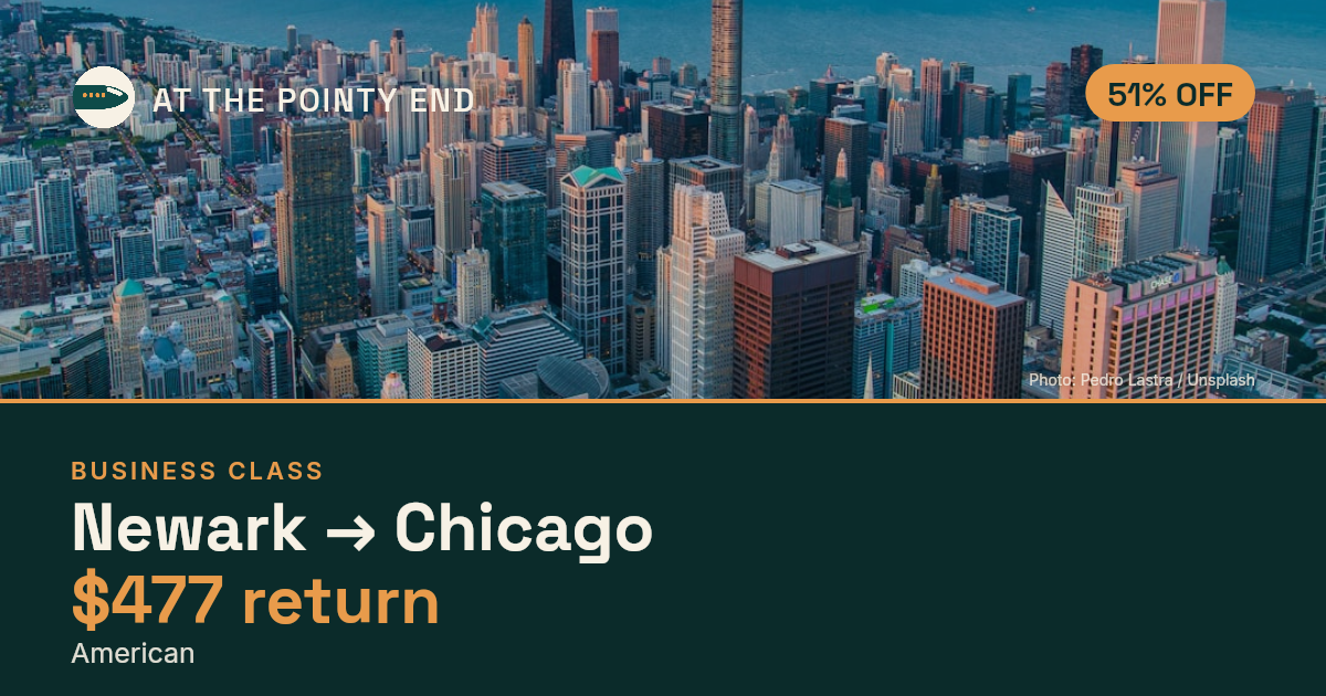 Business return to Chicago from US$477, about 51% off. Checked against live availability.