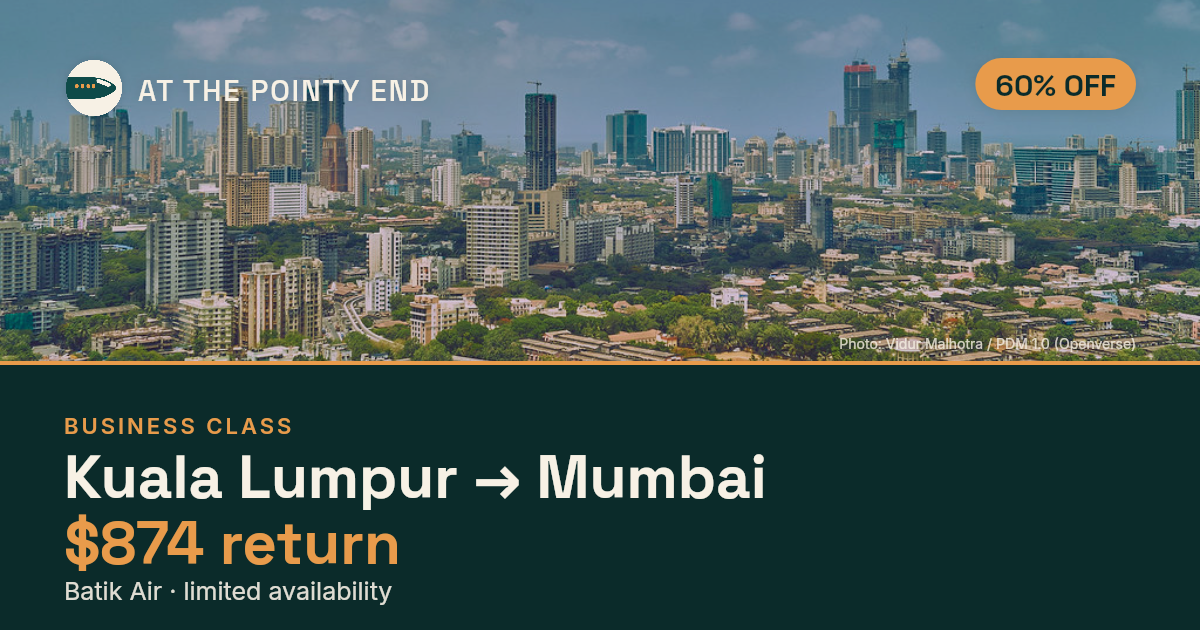 Business return to Mumbai from US$874 — ~60% off. Limited availability.