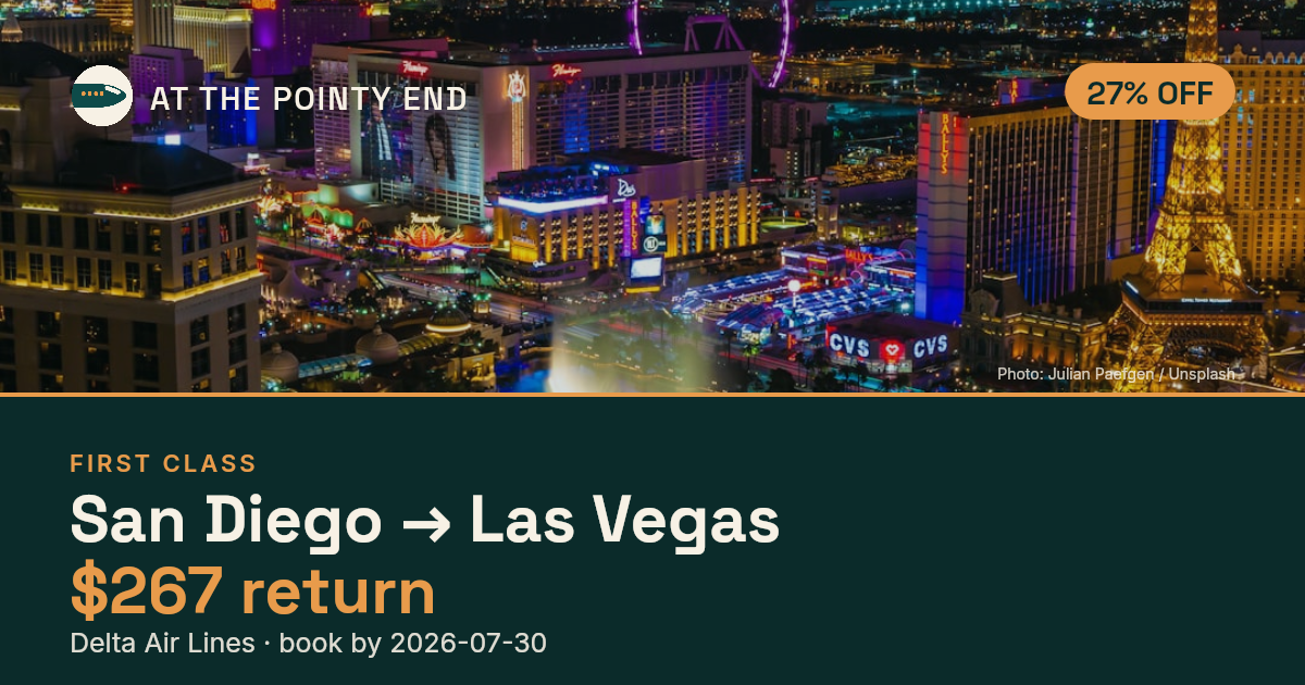 EXPIRED: First return to Las Vegas was US$267. The links inside still show today's best fares.