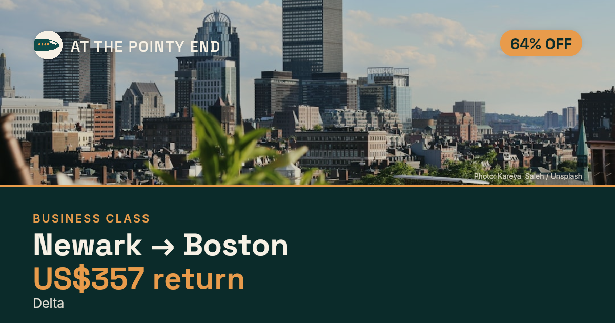 Business return to Boston from US$357, about 64% off. Checked against live availability.