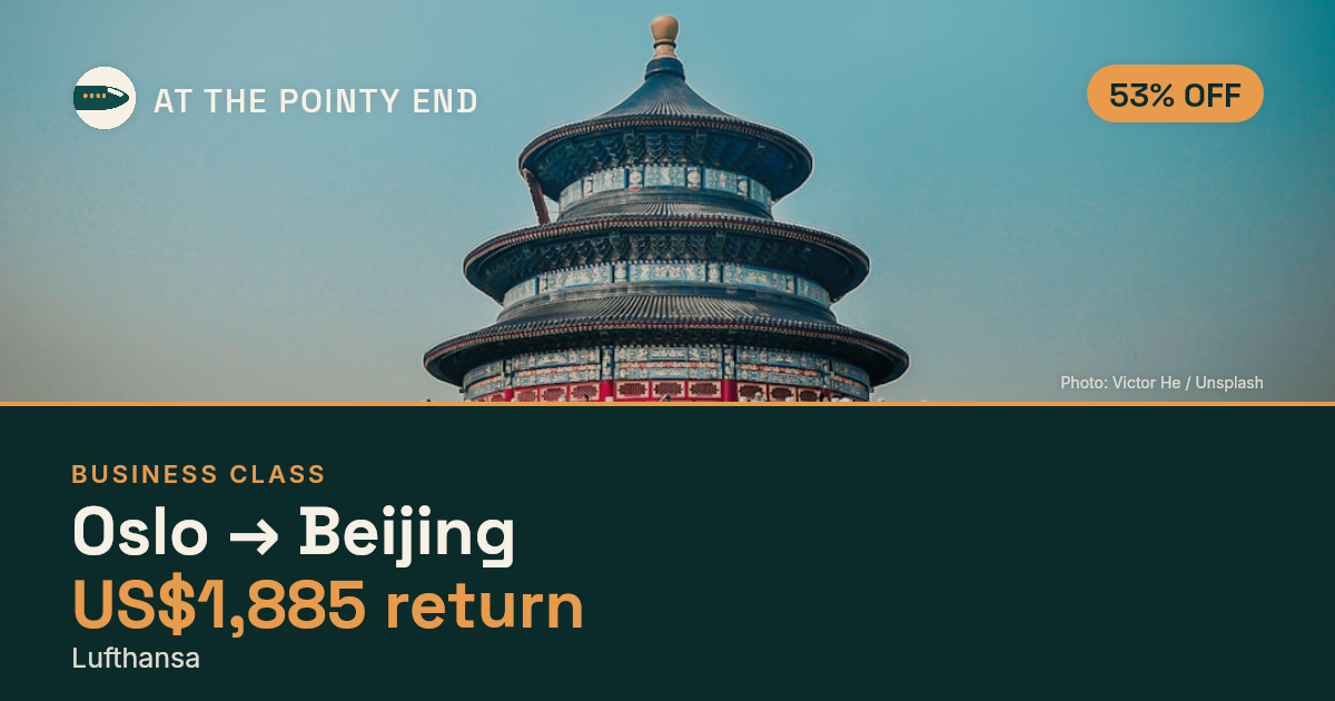 Business return to Beijing from US$1,885, about 53% off. Checked against live availability.