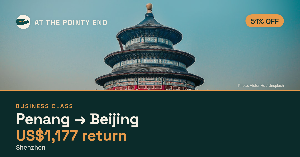 Business return to Beijing from US$1,177, about 51% off. Checked against live availability.