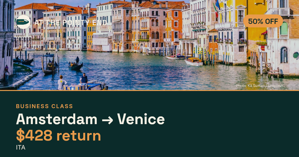EXPIRED: Business return to Venice was US$428. The links inside still show today's best fares.