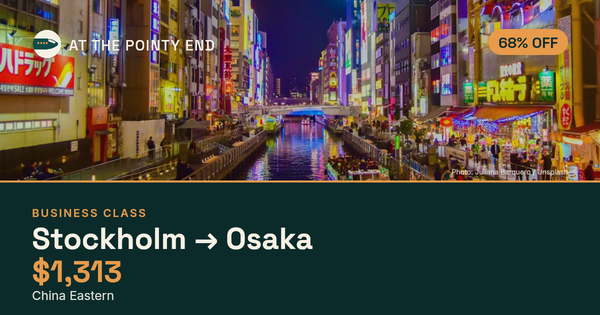 EXPIRED: Business one-way to Osaka was US$1,313. The links inside still show today's best fares.