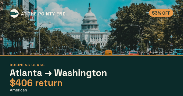 Business return to Washington from US$406, about 53% off. Checked against live availability.