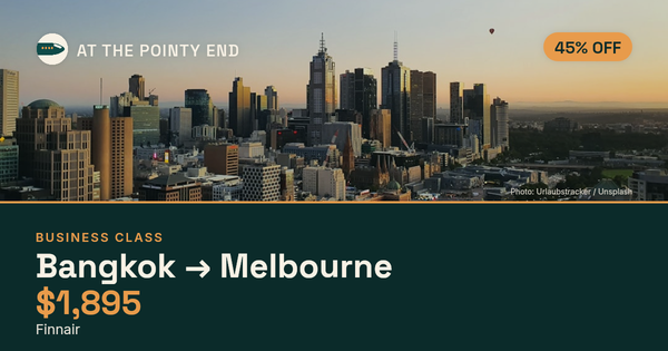 EXPIRED: Business one-way to Melbourne was US$1,895. The links inside still show today's best fares.