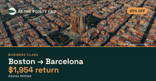 EXPIRED: Business return to Barcelona was US$1,954. The links inside still show today's best fares.