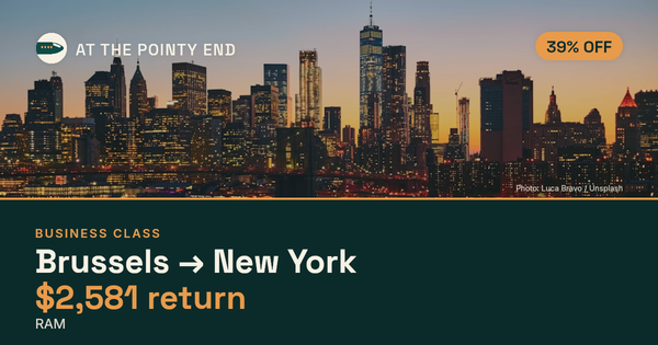 Business return to New York from US$2,581, about 39% off. Checked against live availability.