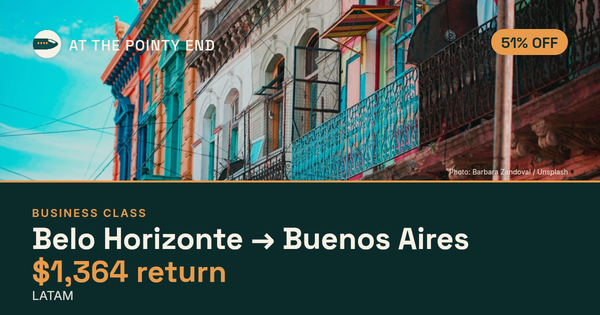 Business return to Buenos Aires from US$1,364, about 51% off. Checked against live availability.