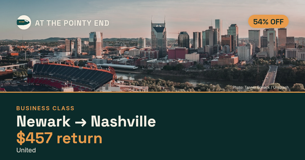 Business return to Nashville from US$457, about 54% off. Checked against live availability.