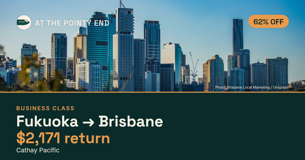 EXPIRED: Business return to Brisbane was US$2,171. The links inside still show today's best fares.