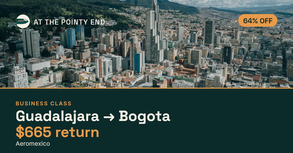 Business return to Bogota from US$665, about 64% off. Checked against live availability.