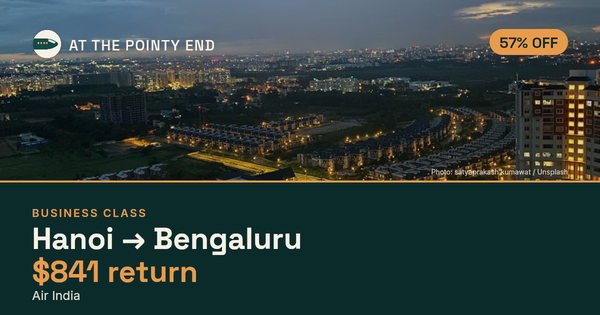 Business return to Bengaluru from US$841 — ~57% off. Limited availability.
