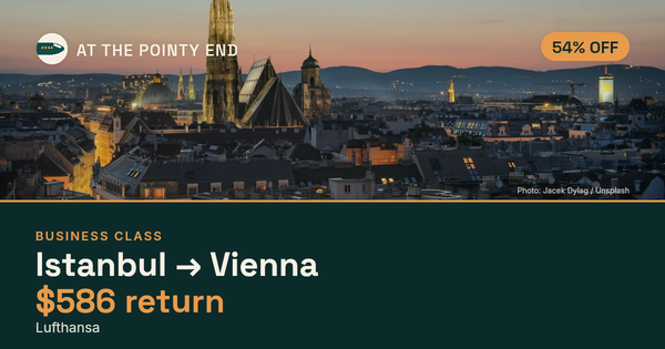 EXPIRED: Business return to Vienna was US$586. The links inside still show today's best fares.